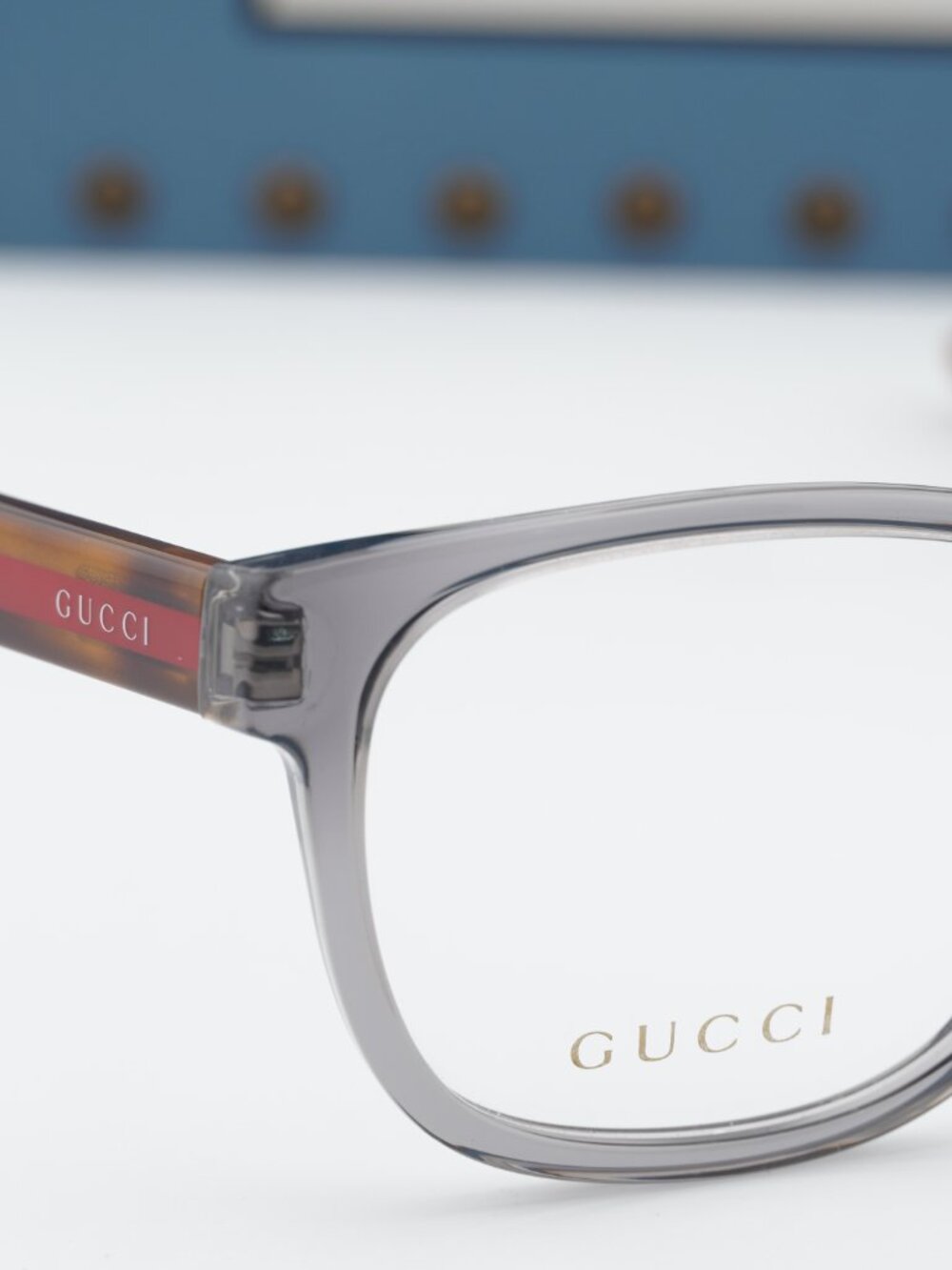 Gucci GG0004O 004 Square Eyeglasses - Transparent Grey 53mm - Picture 6 of 11
